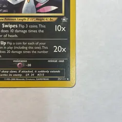 Pokemon TCG Sneasel Neo Genesis Card 25/111 Unlimited Rare - Image 3