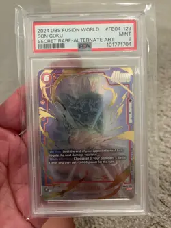 DBS Card Game Fusion World FB04-129 SON GOKU SECRET RARE-ALTERNATE ART - PSA 9 - Image 1
