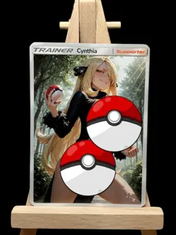 Pokemon Cynthia Anime Waifu Custom DIY Trainer Art Pokemon card - Image 1