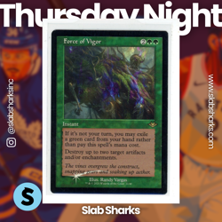 2021 MAGIC: THE GATHERING MODERN HORIZONS 2 #21/40 FORCE OF VIGOR 1 RETRO FRAME - Image 1