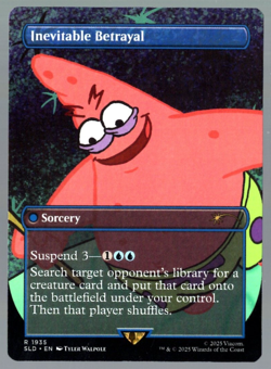 Inevitable Betrayal 1935 Borderless Non Foil SpongeBob Secret Lair MTG Near Mint - Image 1