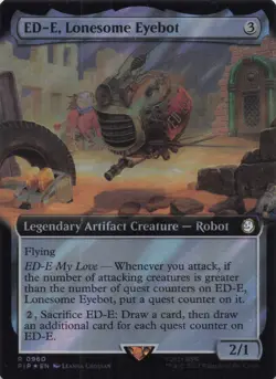 ED-E, Lonesome Eyebot (Extended Art) NM Surge Foil Fallout #960 Rare MTG - Image 1