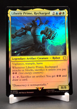 Liberty Prime, Recharged - Magic The Gathering Fallout Mythic Rare 0005 Foil NM+ - Image 1