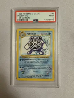 1999 Pokemon - 1st Edition Shadowless Poliwhirl Base Set 38/102 PSA 9 Mint! WOTC - Image 1
