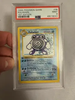 1999 Pokemon - 1st Edition Shadowless Poliwhirl Base Set 38/102 PSA 9 Mint! WOTC - Image 2