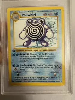1999 Pokemon - 1st Edition Shadowless Poliwhirl Base Set 38/102 PSA 9 Mint! WOTC - Image 3
