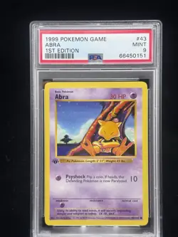 Abra #43 1st Edition Base Set 1999 Pokemon Game PSA 9 🔮 - Image 1