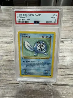 PSA 9 - Pokemon POLIWAG 59/102 - 1ST EDITION SHADOWLESS BASE SET - First MINT - Image 1