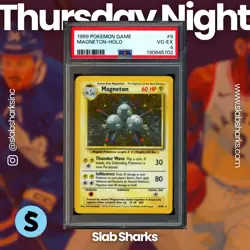 1999 POKEMON UNLIMITED #9/102 MAGNETON RARE HOLO PSA 4 - Image 1