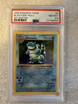 Pokemon Blastoise 1st Edition Holo Shadowless Base Set- 2/102 - 1999 - PSA 8.5 - Image 1