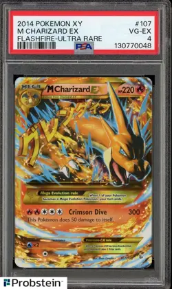 2014 Pokemon XY Flashfire #107 M Charizard Ex Holo Ultra Rare PSA 4 - Image 1