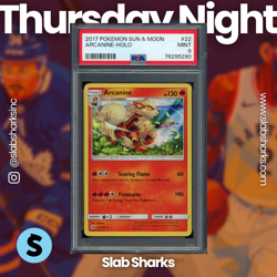 2017 POKEMON SUN & MOON #22/149 ARCANINE HOLO PSA 9 - Image 1