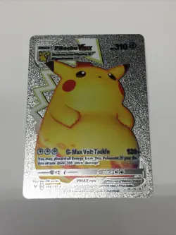 Pokemon Silver Fan Art Pikachu Vmax 044/185 RARE - Image 1
