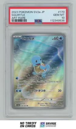 2023 Pokemon Scarlet & Violet SV2a Art Rare JPN Squirtle PSA 10 #170/165 - Image 1