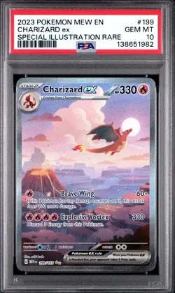 2023 POKEMON MEW EN-151 SPECIAL ILLUSTRATION RARE #199 CHARIZARD EX PSA 10 - Image 1