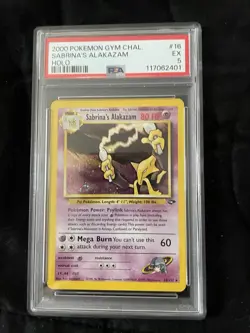 2000 POKEMON GYM CHALLENGE #16 SABRINA'S ALAKAZAM HOLO EX 5 - Image 2