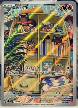 Litten Illustration Rare 167/162 SV05: Temporal Forces NM/M Pokemon TCG - Image 1