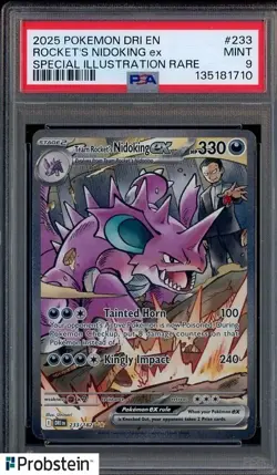 2025 Pokemon Dri En Special Illustration Rare #233 Rocket's Nidoking ex PSA 9 - Image 1