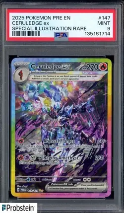 2025 Pokemon PRE EN Special Illustration Rare #147 Ceruledge Ex PSA 9 MINT - Image 1