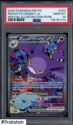 2025 Pokemon SV Destined Rivals DRI EN Team Rocket's Crobat ex #234/182 PSA 10 - Image 1