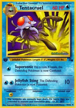 1x Tentacruel - 44/62 - Uncommon - 1st Edition Heavily Played Pokemon G1 - Fossi - Image 1