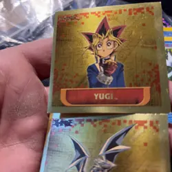 2002 Topps Yugioh Blue Eyes White Dragon #5 Yugi #7 GOLD Sticker Collection - Image 2