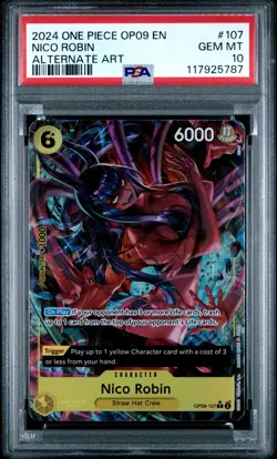 2024 One Piece #107 Nico Robin PSA 10 Alternate Alt Art OP09-107 Emperors World - Image 3