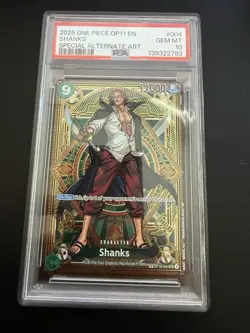 2025 SHANKS One Piece OP11 #004 Special Alternate Art PSA 10 Gem Mint - Image 1