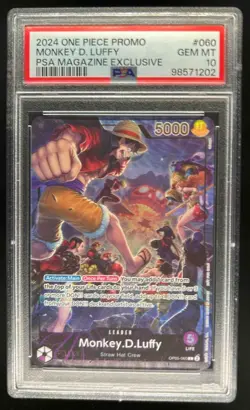 2024 One Piece Promo Monkey D. Luffy PSA Magazine Exclusive #OP05-060 PSA 10 - Image 1