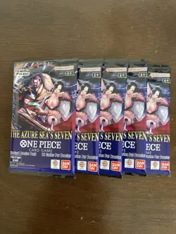 One Piece The Azure Sea’s Seven OP-14 & EB-04 Five 5 Booster Packs Lot 1 English - Image 1