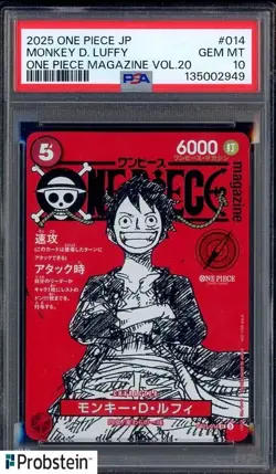 Monkey D Luffy One Piece Mag Vol. 20 Promo #ST21-014 Japan PSA 10 GEM MT - Image 1