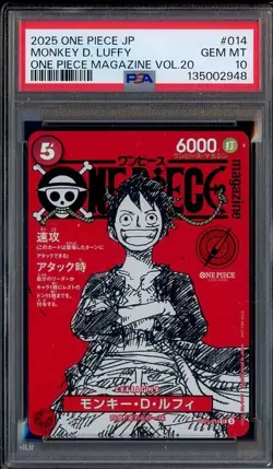 Monkey D Luffy One Piece Mag Vol. 20 Promo #ST21-014 Japan PSA 10 GEM MT - Image 1