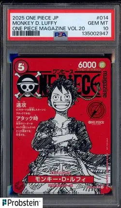 Monkey D Luffy One Piece Mag Vol. 20 Promo #ST21-014 Japan PSA 10 GEM MT - Image 1