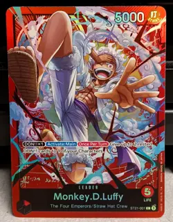 Monkey D Luffy One Piece Gear 5 Silver ST21-014 SR + Red ST21-001 L + 70 Sleeves - Image 5