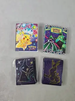 Pokemon Paldean Fates & Scarlett ETB Card Sleeves Lot Of 2 + 2 Mini Binders - Image 2