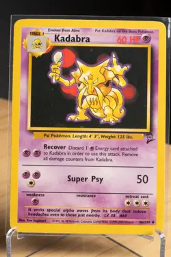 Kadabra 46/130 Uncommon Base Set 2 Pokemon Card NM - Image 1