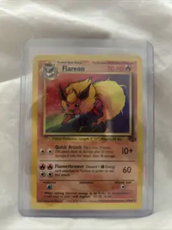 Pokemon TCG Flareon Card 19/64 Jungle Unlimited Rare Non-Holo NM/Mint Condition - Image 1