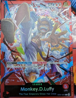 Monkey D Luffy ST21-001 Leader Starter Deck EX Gear 5 Promo One Piece Card Engli - Image 1