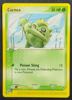 Cacnea 58/100 2003 EX-Sandstorm Common Pokemon Card Vintage E-Reader NM - Image 1