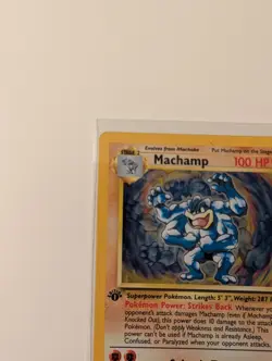Pokemon Machamp Holo Rare Card 8/102 First Edition - Image 3