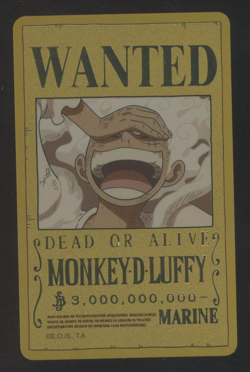 One Piece Monkey D. Luffy Wanted Art Gold Easycard Top up card - Image 1