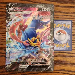 Jumbo Zacian V-UNION SWSH165 NM Oversized Topper 2021 Pokemon Card 163-166 Promo - Image 1