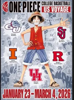 One Piece Monkey D. Luffy US College Basketball Promo Card RUTGERS 01/23 PRESALE - Image 1