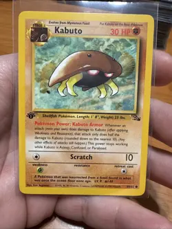 Pokemon TCG Kabuto Fossil 1st Edition Common Card 50/62 - Image 1