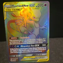 Pokemon Mewtwo & Mew GX 270 HP Promo Holo SM191 TAG TEAM Basic Sm Card - Image 1