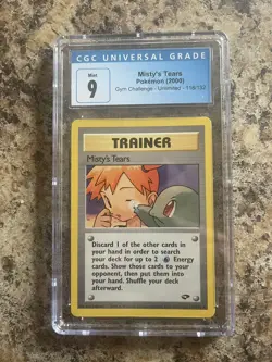 CGC 9 MINT Misty's Tears 118/132 Gym Challenge Pokemon Card 091 - Image 1