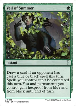 Veil of Summer 1x MtG Mystery Booster 2 White Border MB2 SP/NM - Image 1