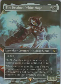 MTG Foil The Destined White Mage (Borderless) R Commander: FINAL FANTASY 444 NM - Image 1