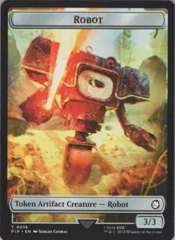 MTG Normal Robot // Treasure (0018) Double-Sided Token T Universes Beyond: Fallo - Image 1
