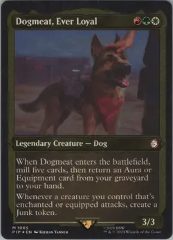 MTG Foil Dogmeat, Ever Loyal (Display Commander) - Thick Stock M Universes Beyon - Image 1